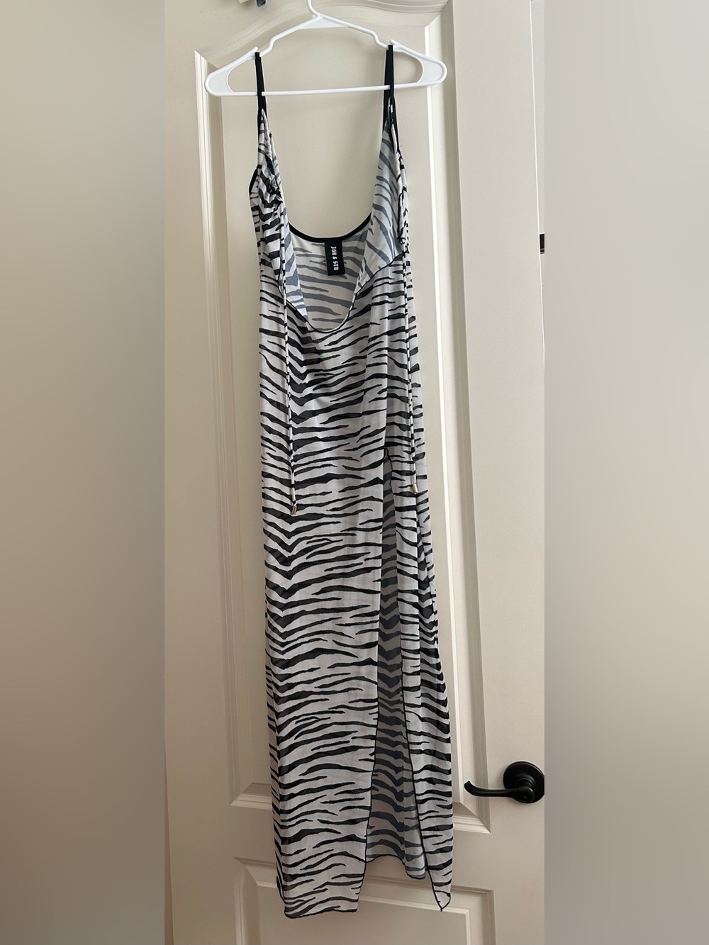 JGR & STN Zebra-Striped Maxi Dress Cover-up in Black and White